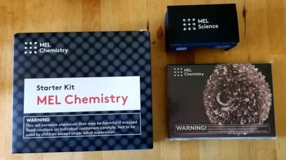 MEL Science Chemistry kit unboxed
