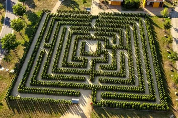 Garden designed as a roman labyrinth